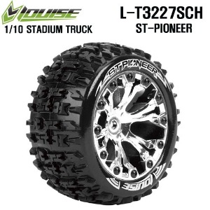 [L-T3227SCH] ST-PIONEER 2.8인치 TRUCK TIRES TRAXXAS BEAD SOFT COMPOUND/CHROME 1/2 OFFSET RIM/MOUNTED (반대분)