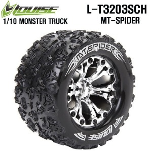 [L-T3203SCH] MT-SPIDER Soft Compound / Chorme Rim / 1/2&quot; OFFSET 1/10 Scale Traxxas Style Bead 2.8” Monster Truck (2) / 본딩완료(반대분)(1/10트럭&amp;몬스터타이어)
