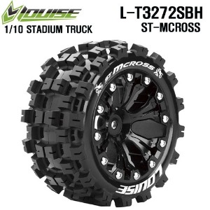 [L-T3272SBH]ST-MCROSS 2.8&quot; Truck Tire Soft / BLACK 1/2 Offset Rim / Mounted / 본딩완료(반대분)(1/10트럭&amp;몬스터타이어)