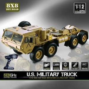 [led hg-p802]led 멀펑 버젼1/12 RC US Military Truck Model Metal 8*8 Chassis Car Motor hg-P802 밀리터리 사막색