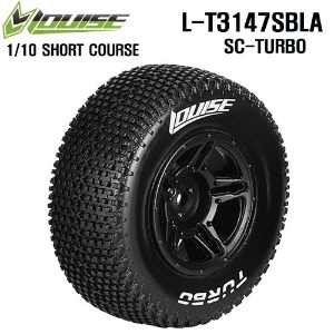[L-T3147SBLA] SC-TURBO 1/10 Short Course 2.2&quot; x 3.0&quot; Tires Soft Compound Black Rim (LOSI SCTE 4x4) /Mounted / 본딩완료 (반대분)(1/10숏코스타이어)