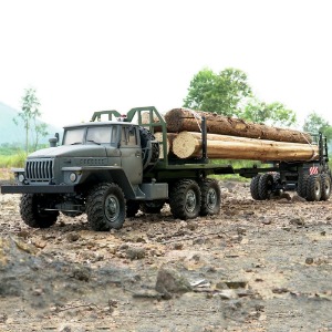 [■세트할인:#90100020｜#90100079] [미조립품] 1/12 UC6 6x6 Military Truck Kt - URAL4320 w/T835U Logging Trailer (크로스알씨 군용 트럭)