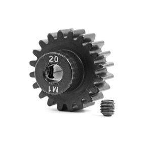 [AX6494R] Gear,20-T pinion-machined,hardened steel-1.0 metric pitch,fits 5mm shaft/set screw