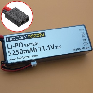[#HBM5250M3S-TRX｜BM0321] [2셀 크기 3셀 리포 배터리｜하드케이스] 5250mAh 11.1V 3S 25C Hard Case LiPo Battery w/TRX Connector (크기 139 x 47 x 25.5mm)