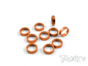 [TA-050O]Aluminum 6x8x2.0mm Shim 10pcs ( Orange )