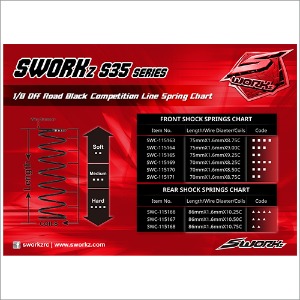 [매장입고][SWC-115166] Rear Shock Spring L4-Dot 86X1.6X10.25
