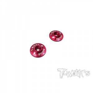 [TO-004R]1/8 Aluminum Wing Washer 2 pcs. (Red)