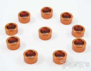 [TA-017O]Aluminum 4x6x3.0mm Shim 10pcs ( Orange )