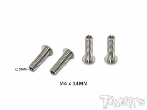 [TP-087-E]4x14mm 64 Titanium Down Stop Screws 4pcs.