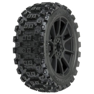 [9067-21] 1/8 Badlands MX M2 Fr/Rr Buggy Tires Mounted 17mm Black Mach 10 (2)