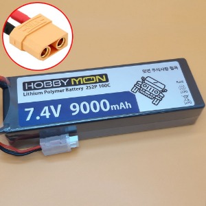[BM0323-XT90] (하드케이스) 7.4V 9000mAh 2S 100C Hard Case LiPo Battery w/XT90 Connector (크기 139 x 47 x 25.5mm)