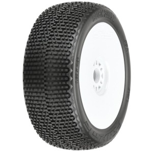 [9062-32] 1/8 Buck Shot M3 Front/Rear Buggy Tires Mounted 17mm White (2)