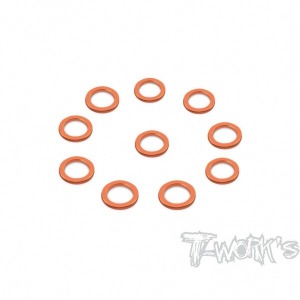 [TA-043O]Aluminum 5mm Bore Washer 0.75mm ( Orange ) 10pcs.