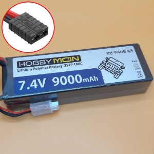 [BM0323-TRX] (하드케이스) 7.4V 9000mAh 2S 100C Hard Case LiPo Battery w/TRAXXAS Connector (크기 139 x 47 x 25.5mm)