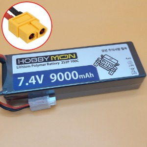 [BM0323-XT60] (하드케이스) 7.4V 9000mAh 2S 100C Hard Case LiPo Battery w/XT60 Connector (크기 139 x 47 x 25.5mm)