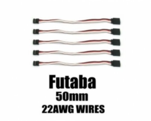 [EA-002-5]Futaba Extension with 22 AWG heavy wires 50mm 5pcs.