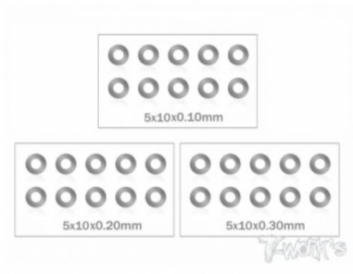 [TA-124]5 x 10 Stainless Steel Shim Washer (0.1, 0.2, 0.3mm)