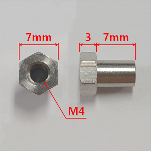 [#TRX4010/9/N-OC] [4개] Stainless Steel Hex Socket Screw for TRX4010/9MM - M4 x 7mm Barrel Nut