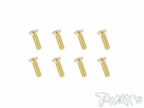 2.5x10mm Gold Plated Steel Hex. Countersink Screws（8pcs.）(#GSS-2510C)