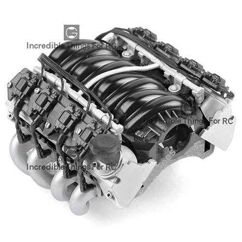 [#GRC/G153S] LS7 Simulated V8 Engine/ Motor Heat Sink Cooling Fan For Crawler 36mm Motor Silver