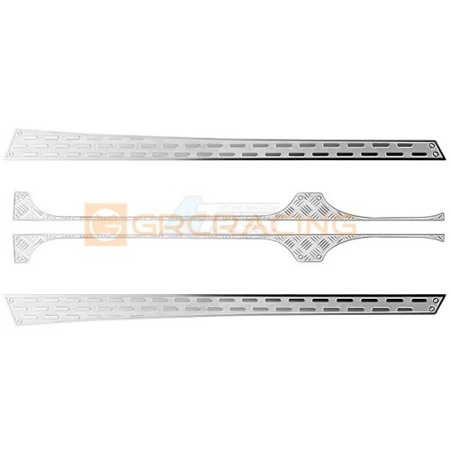 [#GRC/G166ES] Stainless Steel Side Step Decorative Protection Plate for SCX10 III Wrangler (Silver)
