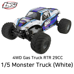 Losi Monster Truck XL 1/5 Scale RTR Gas Truck (White) 29cc 엔진 초대형가솔린 몬스터