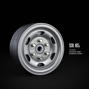 SR05 1.9inch beadlock wheels (Semigloss silver) (2)