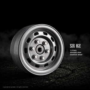 1.9 SR02 beadlock wheels (Semigloss silver) (2)