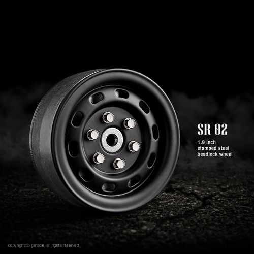 1.9 SR02 beadlock wheels (Matt black) (2)