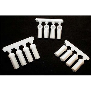 [#73381 (#7337x)] Heavy Duty Rod Ends (12) for most Losi, Associated and HPI Turnbuckles using 4.3mm Balls &amp; 4-40 (3mm) thds. (Dyeable White)