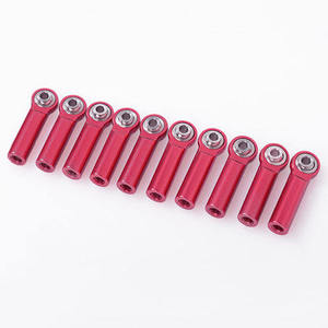 [#Z-S1673] [10개] M3/M4 Long Straight Aluminum Rod Ends (Red) (볼 M3｜로드 M4｜길이 31mm)