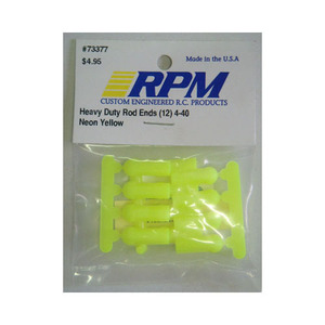 [#73377] Heavy Duty Rod Ends (12) for most Losi, Associated and HPI Turnbuckles using 4.3mm Balls &amp; 4-40 (3mm) thds. (Yellow)