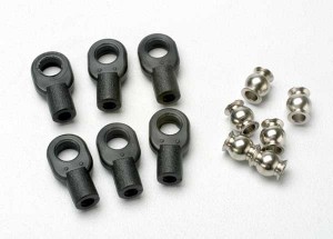 AX5349 Rod ends small with hollow balls (6) (for Revo steering linkage)