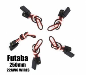 [EA-006-5]Futaba Extension with 22 AWG heavy wires 250mm 5pcs.