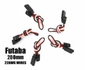 [EA-005-5]Futaba Extension with 22 AWG heavy wires 200mm 5pcs.