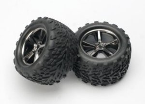 AX5374A Gemini Black Chrome Wheels Assembled to Sporttraxx Talon Tires (2)