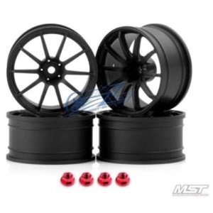 MST Flat black RS II 1/10 Drift Car Wheels offset 7 (4 PCS)