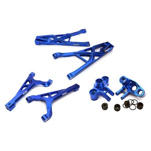 [#C28157BLUE] Billet Machined Front Suspension Set for Traxxas 1/10 Scale Summit 4WD (Blue)