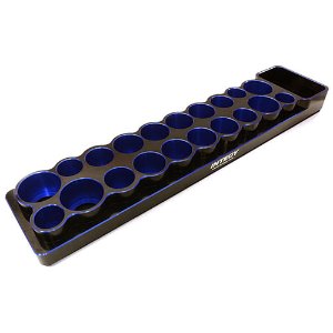 Universal 20 Slots Tool Base 14, 16, 18 &amp; 22mm w/ Magnetic Tray (Blue)
