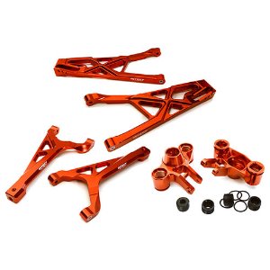 [#C28157RED] Billet Machined Front Suspension Set for Traxxas 1/10 Scale Summit 4WD (Red)
