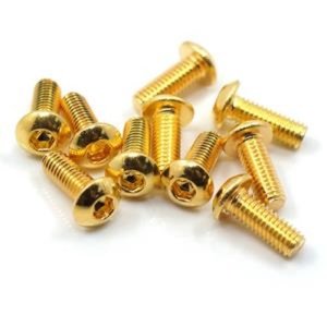 (24K 골드 코팅 나사) 12.9 Grade Stainless Steel 24K Gold Coated Screw 3x10mm Hex Socket Button Head Screw 10pcs