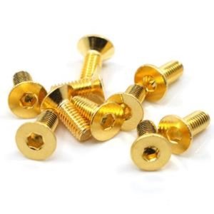 (24K 골드 코팅 나사) 12.9 Grade Stainless Steel 24K Gold Coated Screw 3x8mm Hex Socket Flat Head Screw 10pcs