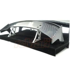 [#SDY-0065] Shiny Carbon Pattern Rear Spoiler 1 pc Black w/ Stands Type M For 1/10 Touring Drift (186mm｜92.5mm)
