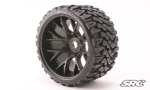 Terrain Crusher Offroad Beltedtire Black wheels 1/2 offset W/ WHD (146mm Diameter) 2pcs