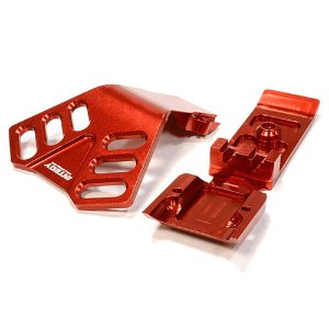 [#C25902RED] Billet Machined Front Skid Plate for Traxxas 1/10 Scale Summit 4WD (Red)