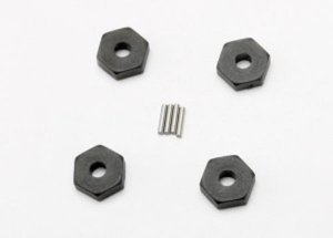AX7154 Wheel hubs hex (4)/ axle pins (1.5x8mm) (4)