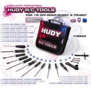 [190003] HUDY SET OF TOOLS + CARRYING BAG - FOR 1/8 OFF-ROAD CARS