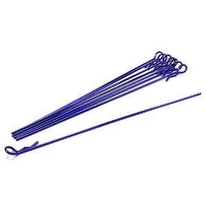 Anodized Color Bent-Up Body Clips (8) for 1/10 RC Cars &amp; Trucks (LxW=118x13mm) (Blue)