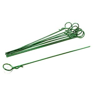 Anodized Color Bent-Up Body Clips (8) for 1/10 RC Cars &amp; Trucks (LxW=122x13mm) (Green)