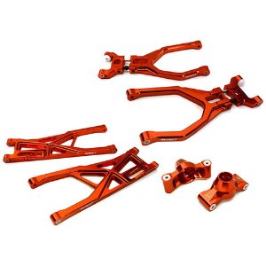 [#C28158RED] Billet Machined Rear Suspension Set for Traxxas 1/10 Scale Summit 4WD (Red)